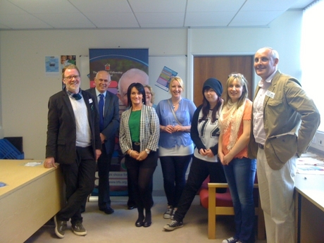 From left - Colin Paton (Perth and Kinross Council), Austen Smyth (TRFS), Joanne McGraw (TRFS), Shirley Douglas (Perth and Kinross Council), Lynn (Shared Lives Carer), Roxanne (Service User), Lorna Donoghue (TRFS) and Angus Greenshields (Shared Lives Plus)