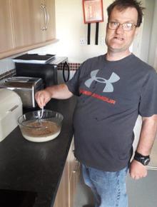 Gordon making Rice Pudding