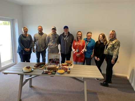 staff with cakes