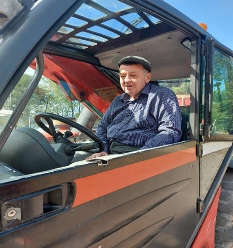 Reggie driving forklift 2